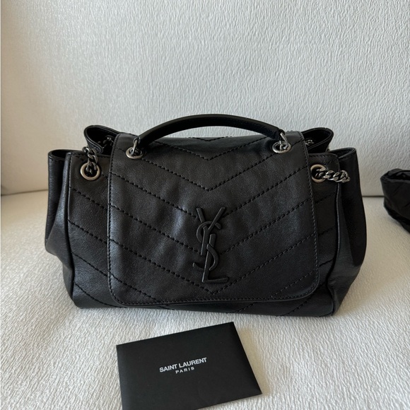 YSL Saint Laurent Nolita Black Grainskin Leather Handbag - Picture 10 of 16